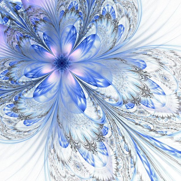 dunkelblau lila schwarz fraktale Blume - Foto, Bild