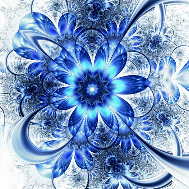 Flor fractal azul oscuro
 - Foto, imagen