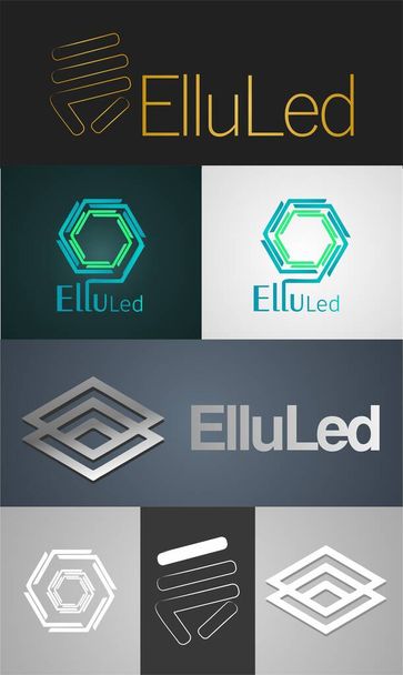 Brand Name ElluLed ile modern logo - Vektör, Görsel