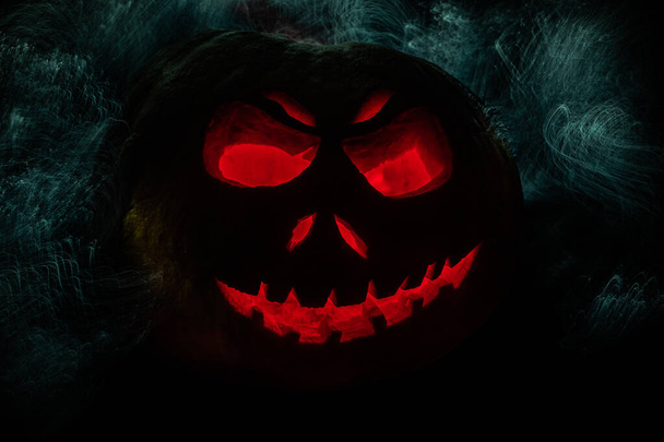 Halloween kurpitsa Jack piirretty valo - Valokuva, kuva