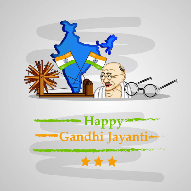 ilustrace prvků Gándhího Jayantiho pozadí - Vektor, obrázek