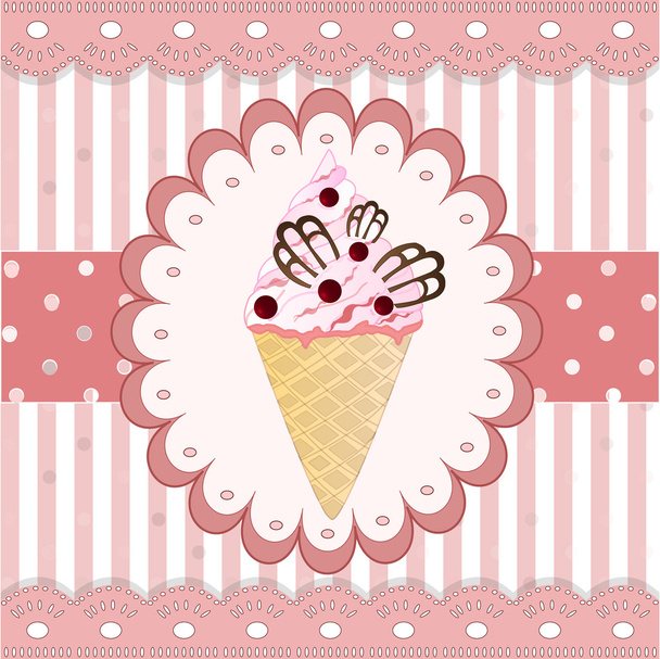 cranberries icecream on the white background - Вектор,изображение