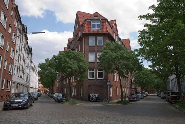 Hamburgo, Alemanha - 22 de maio de 2017: Edifício residencial perto de Hafen City em Hamburgo, Alemanha. - Foto, Imagem
