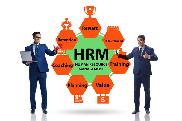 HRM - Humánerőforrás menedzsment koncepció üzletemberrel - Fotó, kép