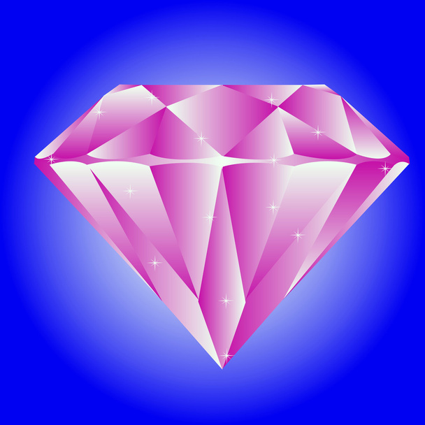 Jewel on turn blue background - Vector, afbeelding