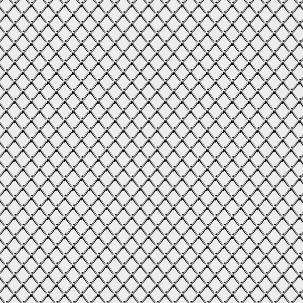 Seamless wired steel netting fence black and white - Vector, Image