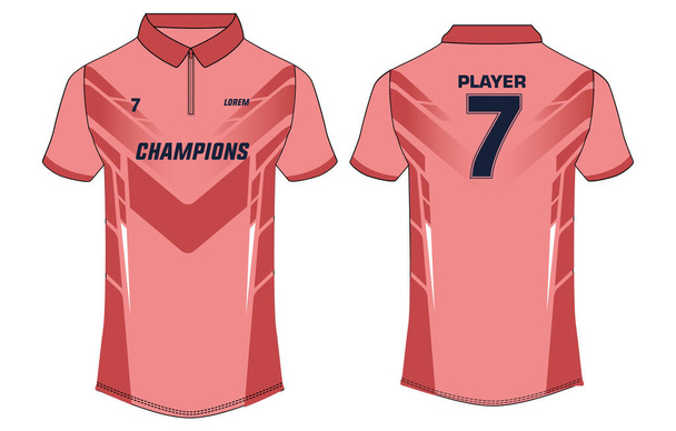 Dames Polo t-shirt jersey design template, model uniform kit met voor-en achterkant in twee kleuren opties - Vector, afbeelding