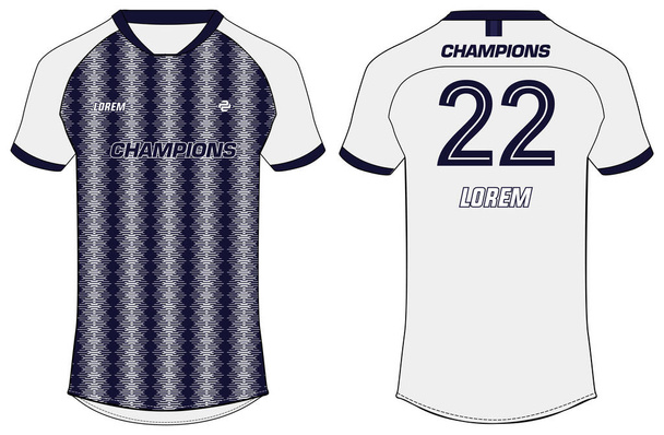 Sport t-shirt jersey design vector template, sport kit met voor- en achterkant - Vector, afbeelding