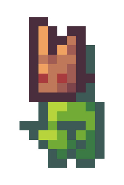 Vektor-Pixel-Geek-Charakter. Pixel-Art-Stil 8-bit. Illustration des Pixel-Monsters weißer Hintergrund - Vektor, Bild