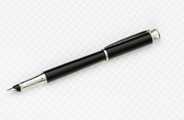 Close up of ink pen on the paper - Zdjęcie, obraz