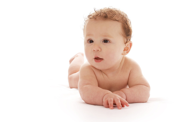 Младенец на белом фоне
 - Фото, изображение