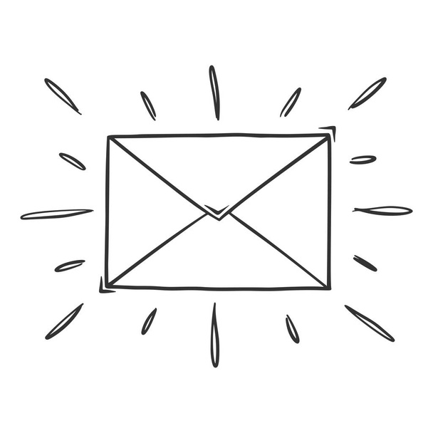 Hand drawn vector of e-mail message. - Vetor, Imagem