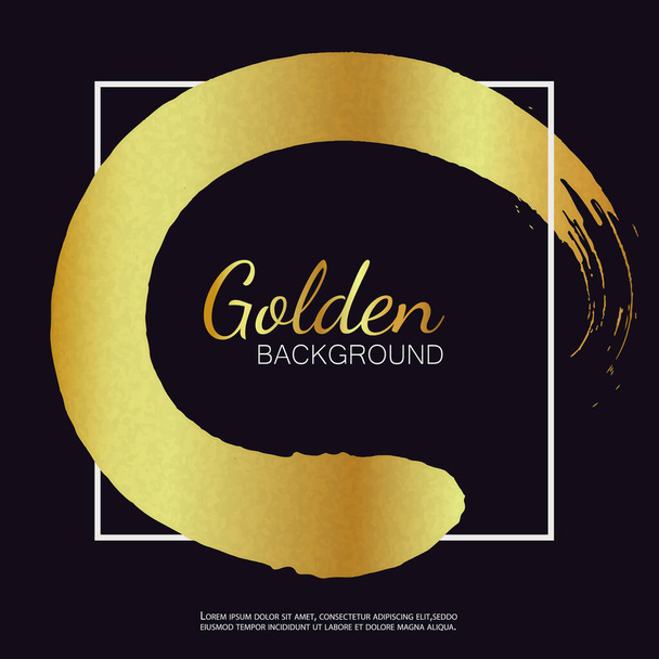 Gold grunge circle in a frame - Vector, Image