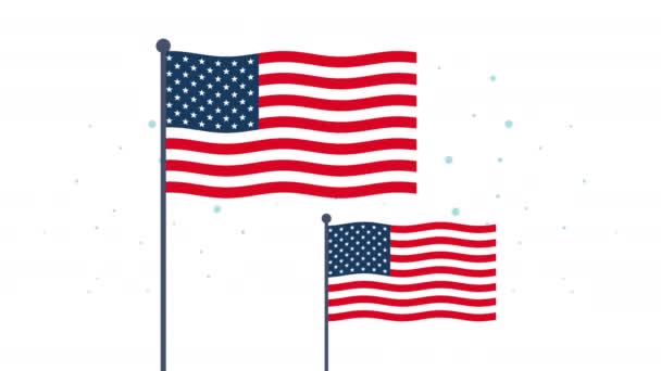 animación feliz día de los veteranos con banderas de EE.UU. - Imágenes, Vídeo