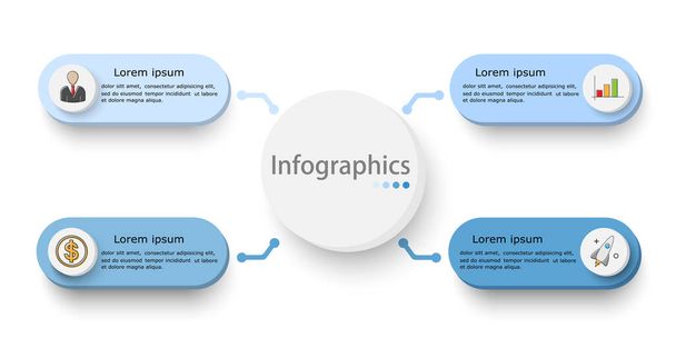 Infographics. Four options. Vector.  - Вектор,изображение