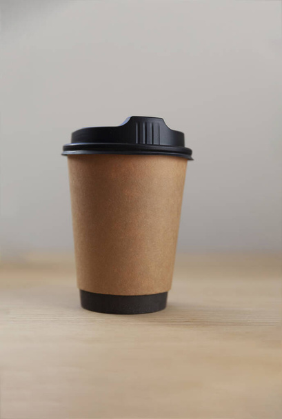 coffee to go paper cup, close up, mock up - Φωτογραφία, εικόνα