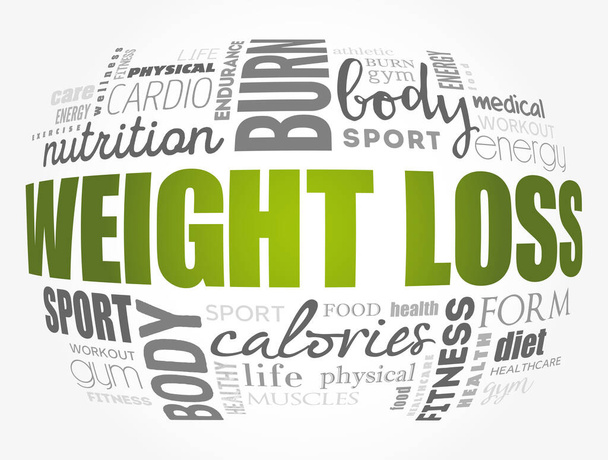 Weight Loss word cloud collage, health concept background - Вектор, зображення