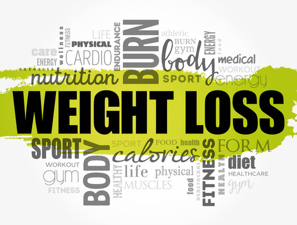 Weight Loss word cloud collage, health concept background - Vektor, kép