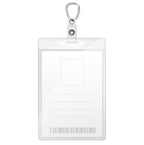 Plastic Badge For Person Identification. - Vector, Image