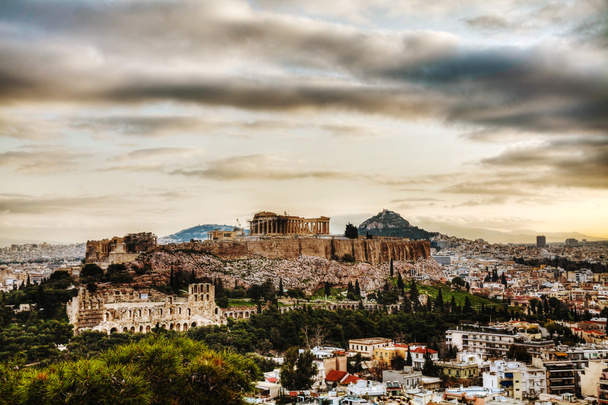 Akropolis am Morgen nach Sonnenaufgang - Foto, Bild