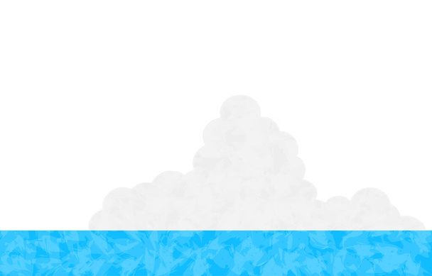 Ilustración cielo de verano, mar y cielo azul y nubes que se aproximan - Vector, imagen