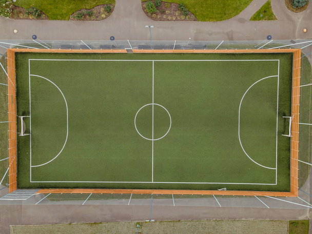 Football field. Empty soccer field. Aerial view. - Foto, immagini