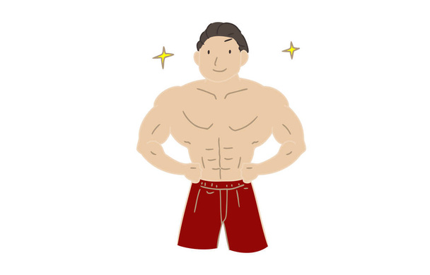Person material: male, training, bodybuilder - Vector, Image