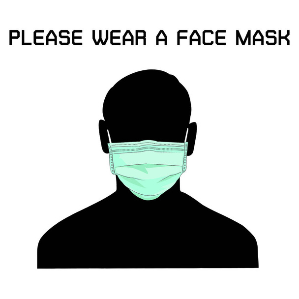 Virüs ve enfeksiyon salgınını önlemek için maske takın, Coronavirüsü (COVID-19), COVID-19 vektör çizimi, yeni normal hijyen kavramı. - Vektör, Görsel