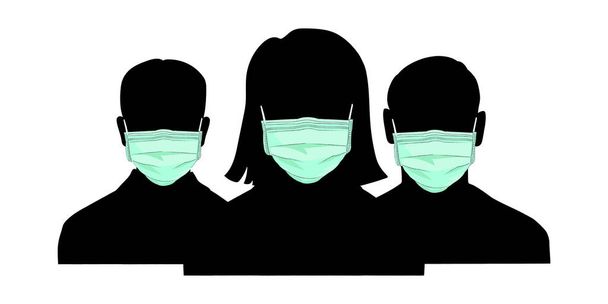 Het symbool van de campagne om gezichtsmaskers te dragen om de verspreiding van het Coronavirus te voorkomen en te stoppen (COVID-19), Een symbool voor toegang, COVID-19 vectorillustratie, Nieuw normaal hygiëneconcept. - Vector, afbeelding