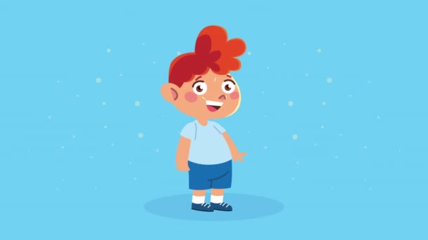 χαρούμενο μικρό αγόρι animation χαρακτήρα - Πλάνα, βίντεο