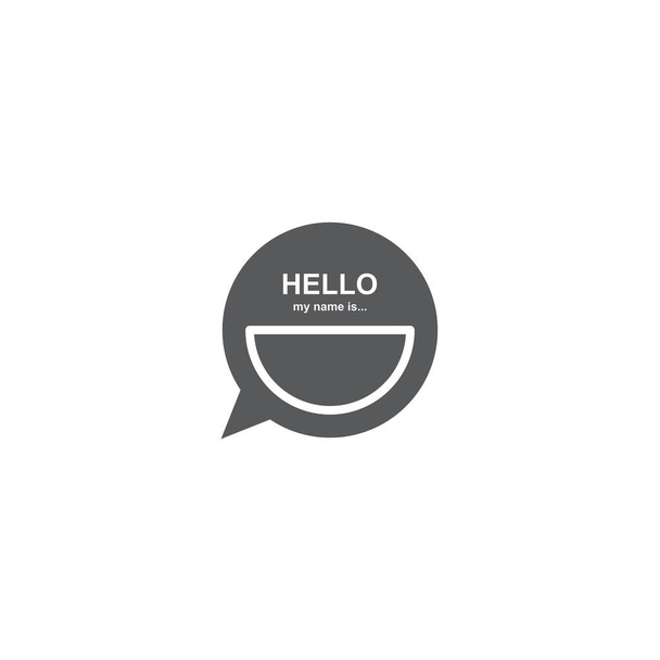Значок или регистр вектор изолированный наклейка Hello my name is in trendy flat style on white background - Вектор,изображение