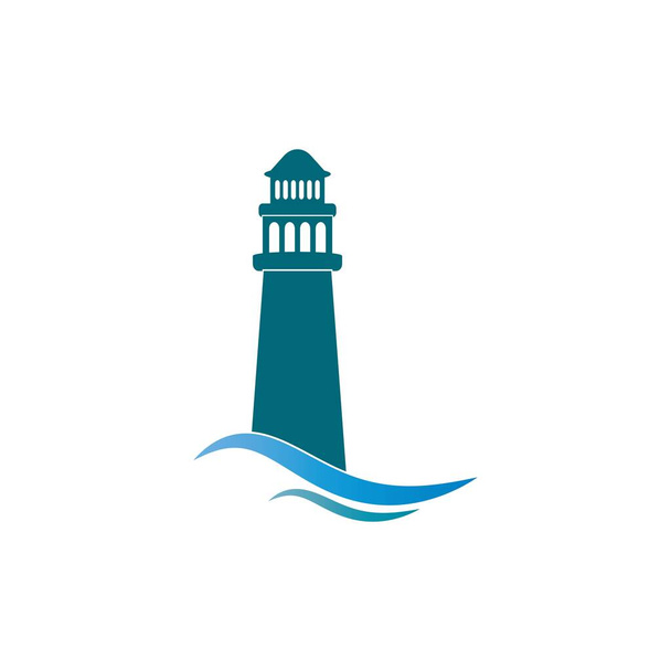 Дизайн логотипа маяка. Векторная иллюстрация. - Вектор,изображение