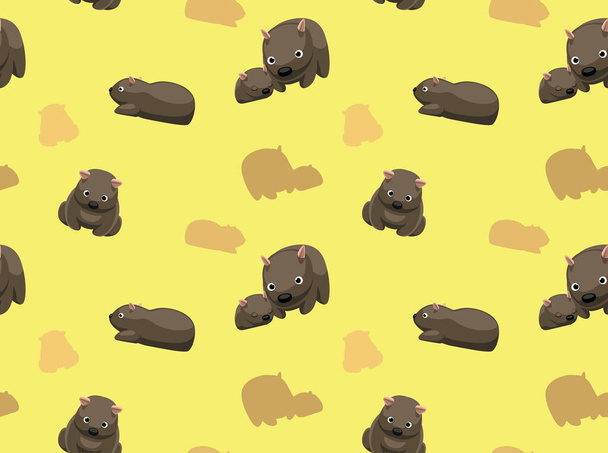 Wombat Wallpaper 1 Cartoon Seamless Pattern - Vector, afbeelding