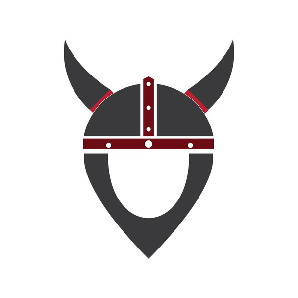 casco vikingos logo diseños vector - Vector, Imagen