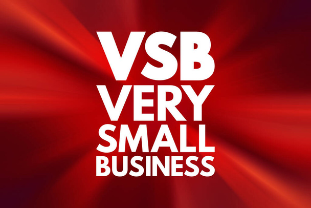 VSB - Acronimo di Small Business, background del concetto di business - Foto, immagini