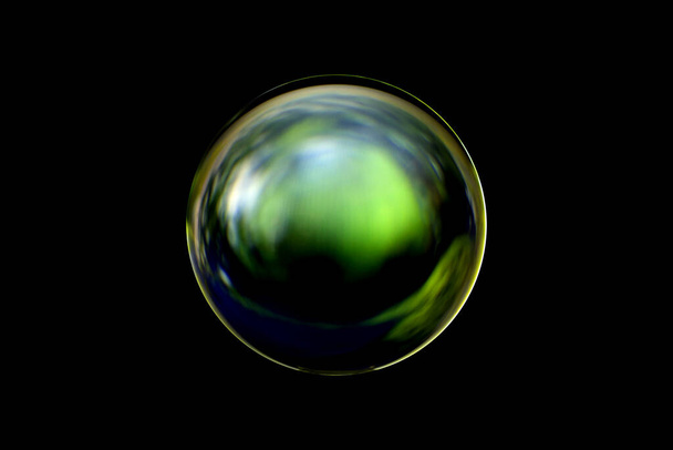 黒の背景にぼやけた模様の抽象的な球体。アブストラクト円のぼかし. - 写真・画像