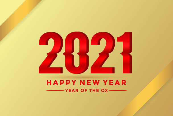 2021 feliz ano novo chinês logotipo design de texto premium Vector - Vetor, Imagem