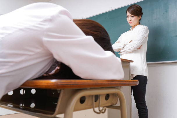 anger teacher in classroom - Photo, image