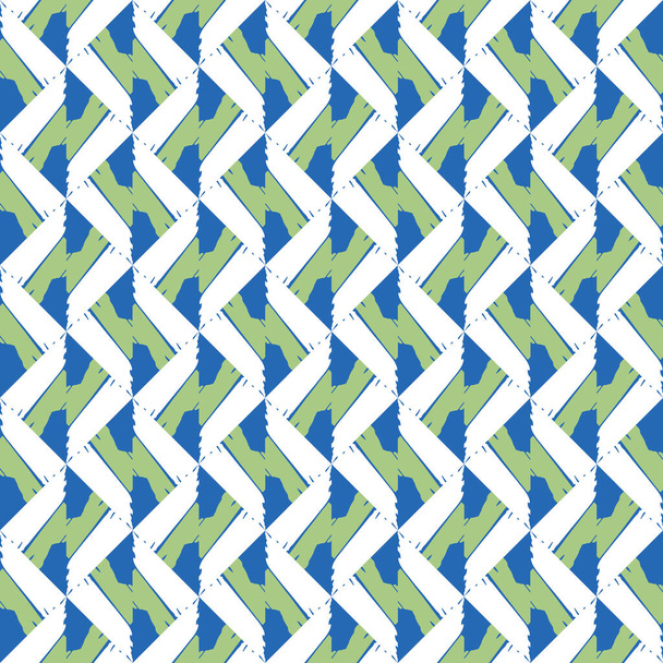 Geometrik şekilli, mavi, yeşil ve beyaz renkli vektörsüz desen arkaplanı. - Vektör, Görsel
