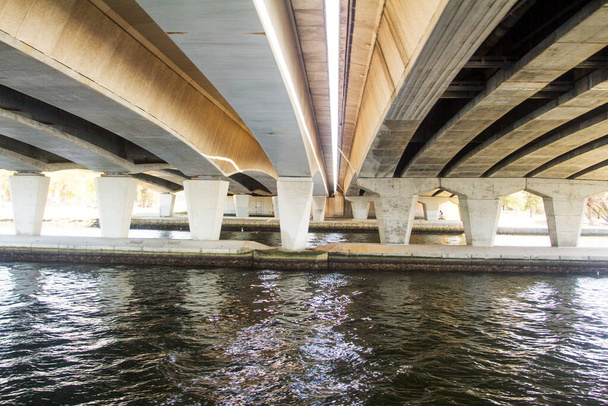 water under an urban bridge Perth Australia - Photo, Image