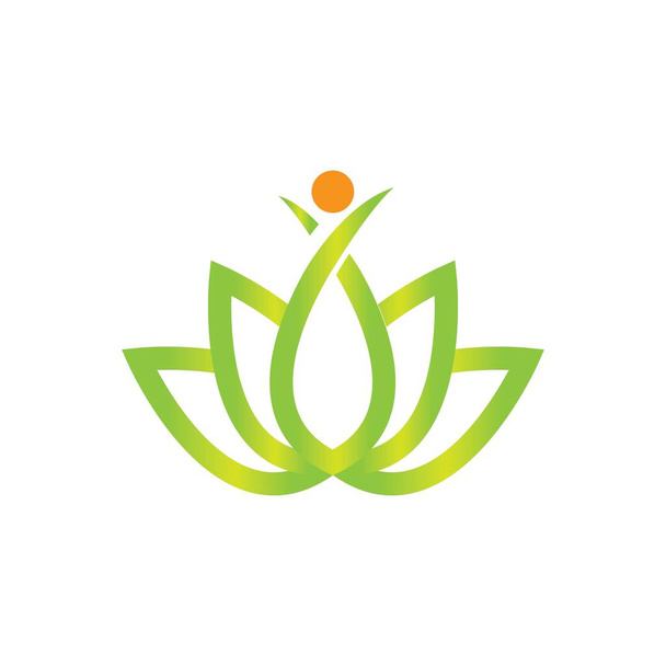 Yoga lotus pose, yoga love stylized vector icon. - Vector, Image