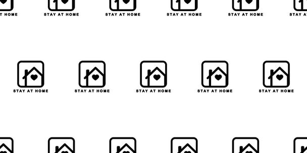 Patrón sin costuras de salud, permanezca en el logotipo del hogar en el fondo de pantalla blanco. - Vector, Imagen