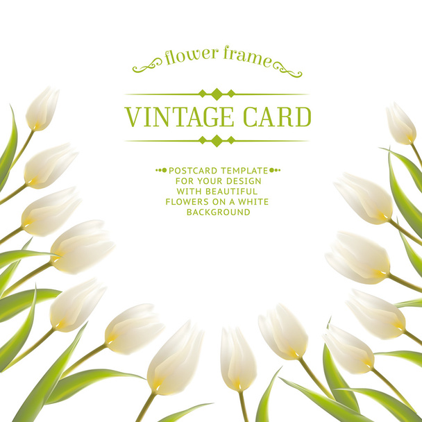 Букет весенних цветов тюльпан для дизайна Вашей открытки
. - Вектор,изображение