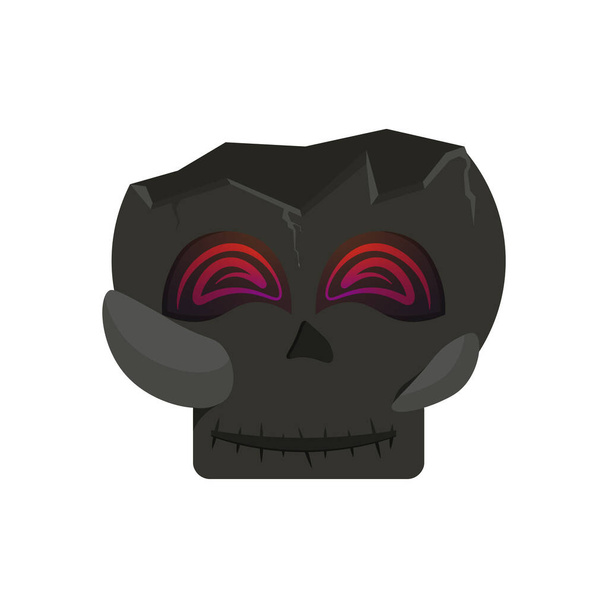 Crazy halloween skull - Vector, afbeelding