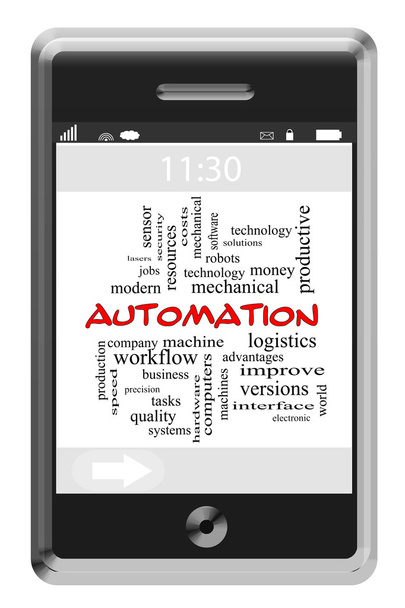 Концепция автоматизации Word Cloud на сенсорном телефоне
 - Фото, изображение