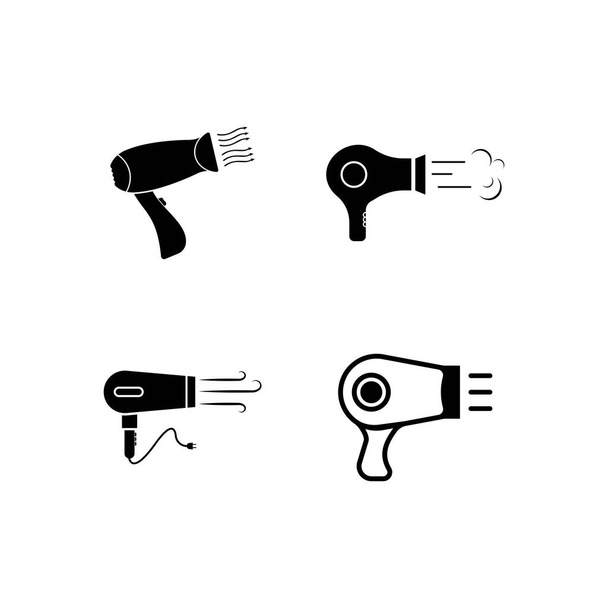 Secador de cabelo logotipo design vetorial ilustração fundo - Vetor, Imagem