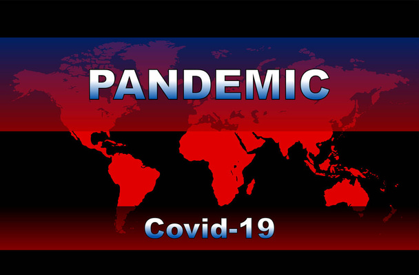Dünya pandemik arka planı. Virüs tehlikesi, salgın hastalık, sağlık riski, tecrit konsepti vektör çizimi. - Vektör, Görsel