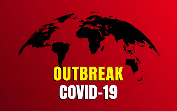 World COVID-19発生背景。ウイルスの危険性、パンデミック、健康リスク、ロックダウンの概念ベクトル図. - ベクター画像