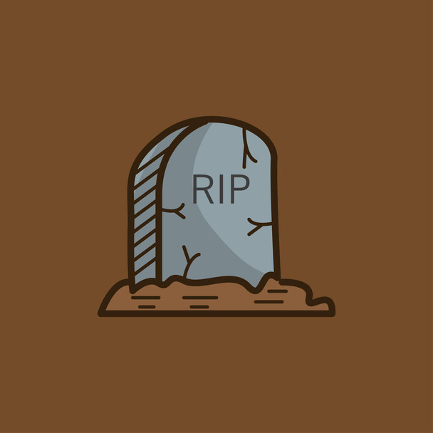 Illustration vector graphic of scary tombstones. Brown background. Good for Halloween costume designs and Halloween themed book covers. - Vector, Image