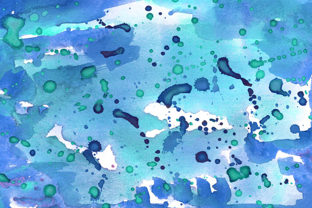 Space blue watercolor splash background - Photo, Image